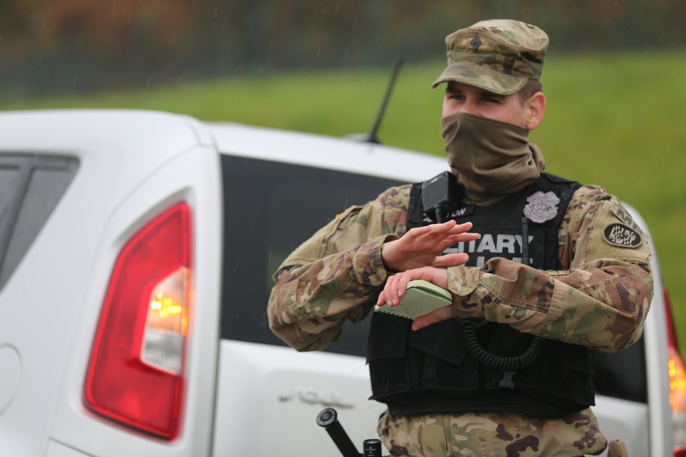 Soldiers assigned to the 29th Military Police detachment conduct DUI stop training during KFOR 28