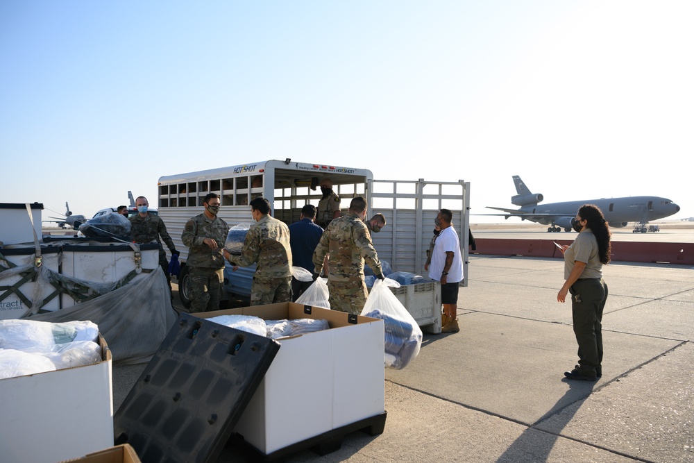 60th Aerial Port Squadron donates pillows and blankets to local shelters