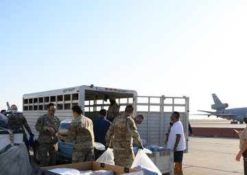 60th Aerial Port Squadron donates pillows and blankets to local shelters