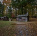 Revolutionary War soldier and officers’ huts