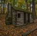 Revolutionary War soldier and officers’ huts