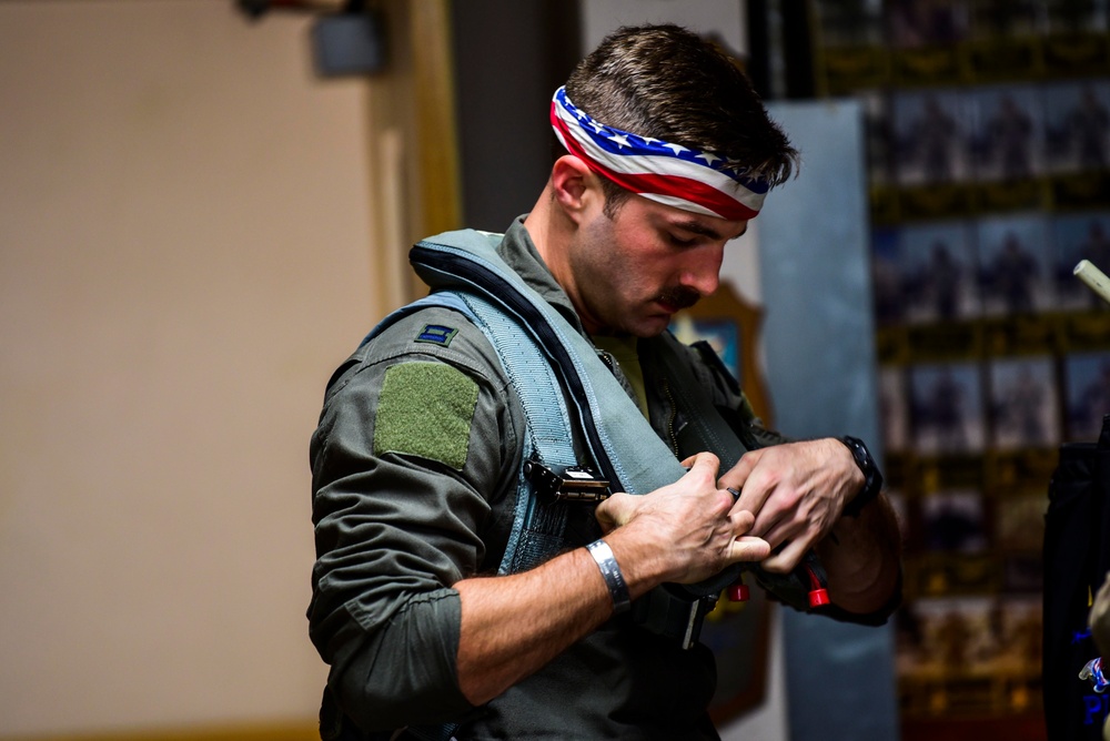 Wolf Pack fighter squadrons suit up for flight