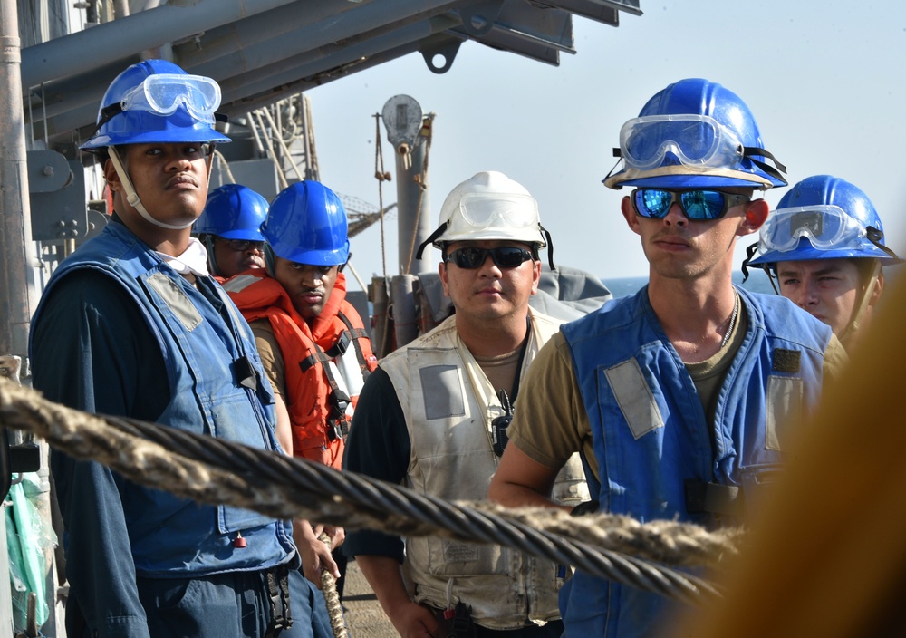 USS PHILIPPINE SEA RAS WITH USNS LEROY GRUMMAN/DEPLOYMENT