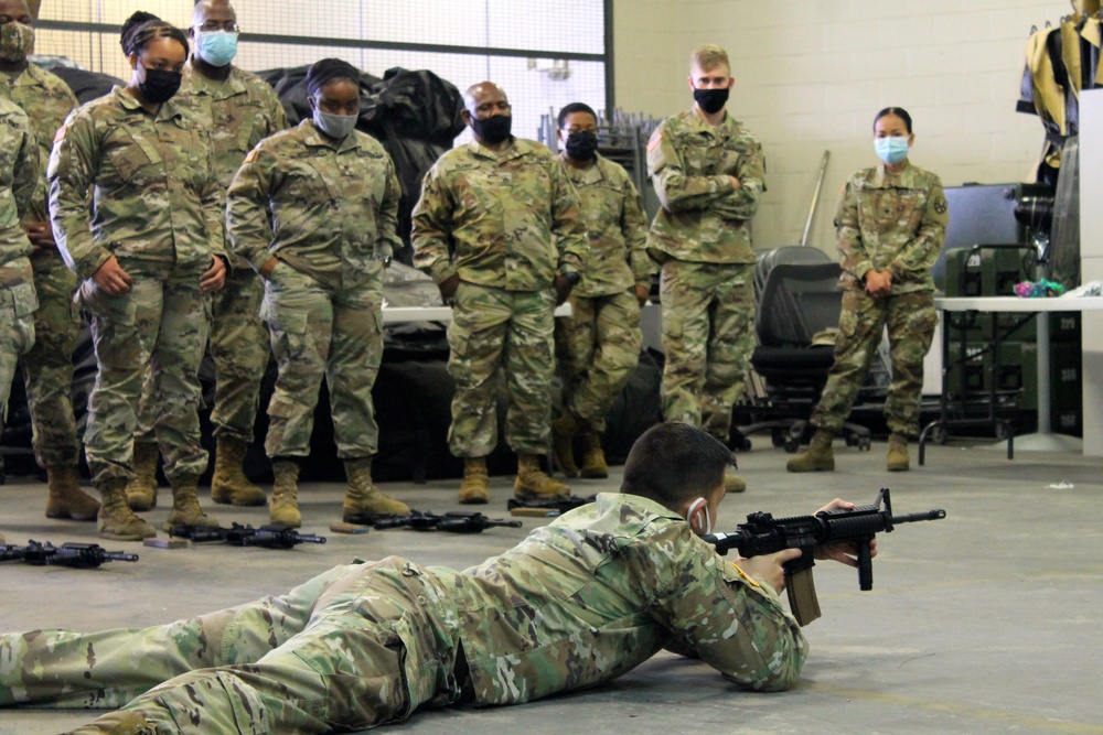 U.S. Army Reserve Soldiers adapt to battle assembly in a COVID Environment