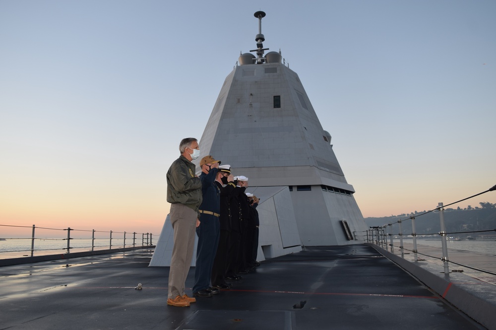 UNSECNAV Slavonic Visits USS Michael Monsoor