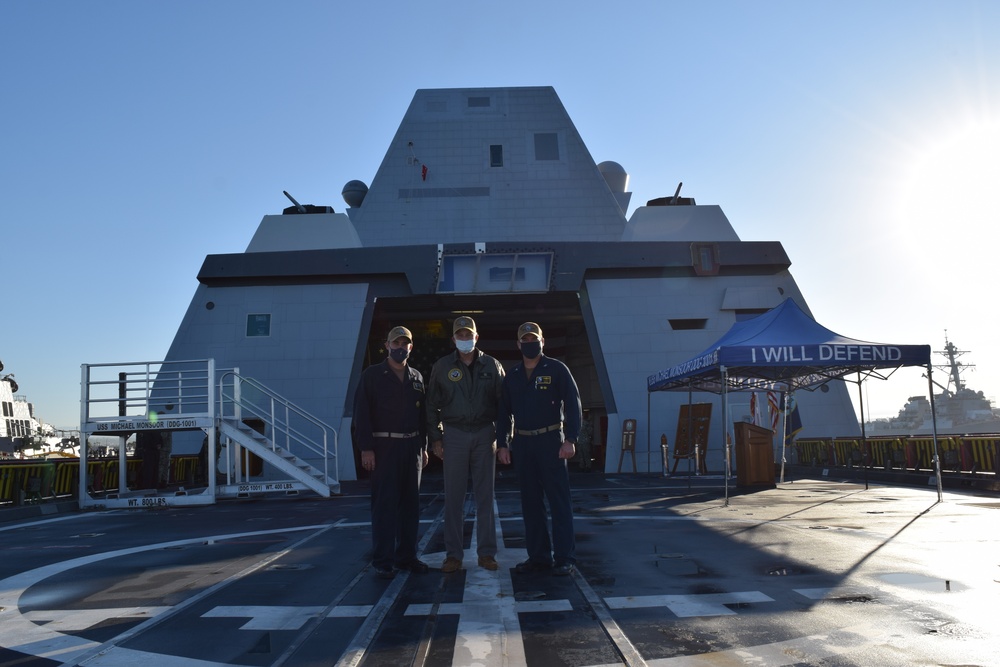 UNSECNAV Slavonic Visits USS Michael Monsoor
