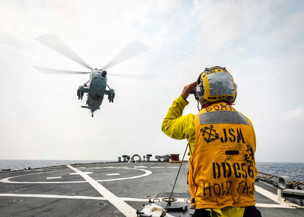 McCain conducts Cross-deck Flight Operations during Malabar 2020