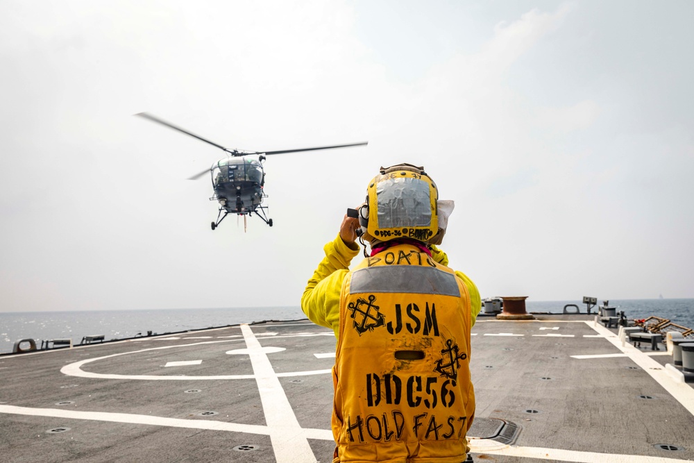 McCain conducts Cross-deck Flight Operations during Malabar 2020