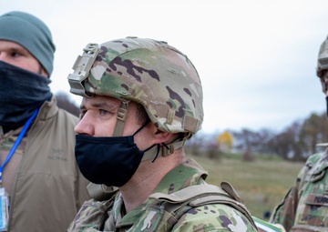 Soldier negotiates pass through barricade
