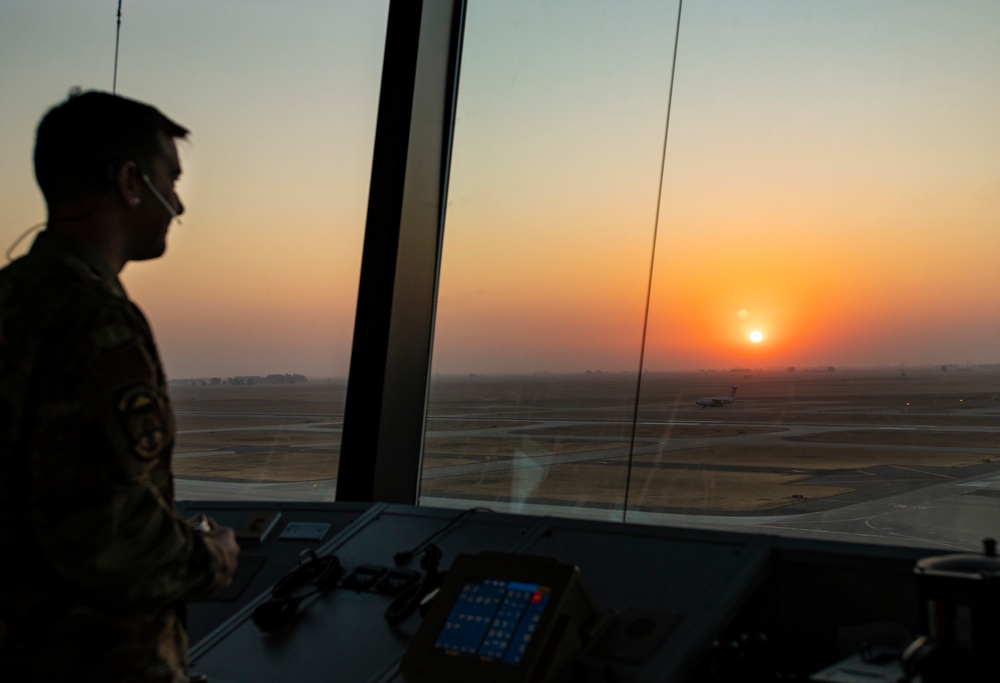 Flight line images from the Control Tower