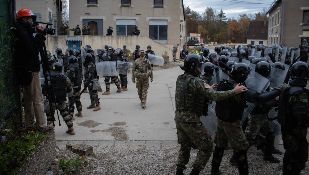 U.S., Italian and Albanian Armed Forces conduct riot control training