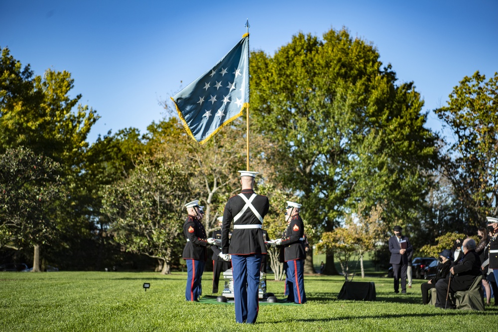 Modified Funeral Honors with Funeral Escort Are Conducted for U.S. Marine Corps Pvt. 1st Class Bruce Carter in Section 60