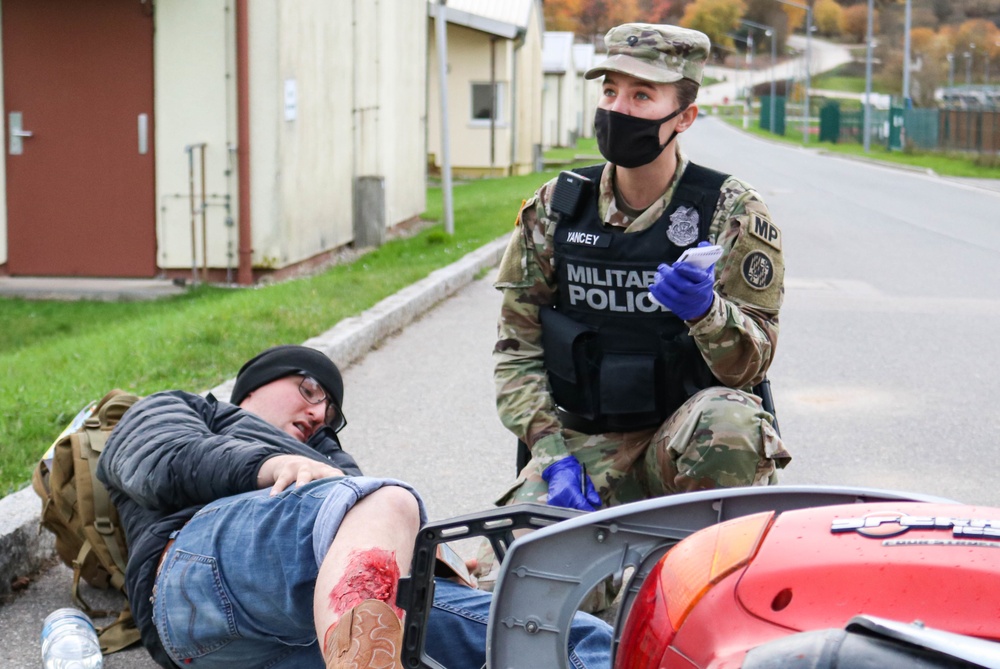 Maryland military police Soldier responds to mock mass casualty vehicle collision