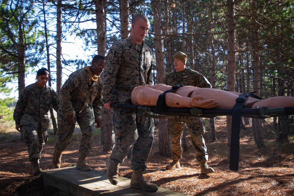 2nd Marine Logistics Group Marines conduct tactical combat casualty care during MEFEX 21.1