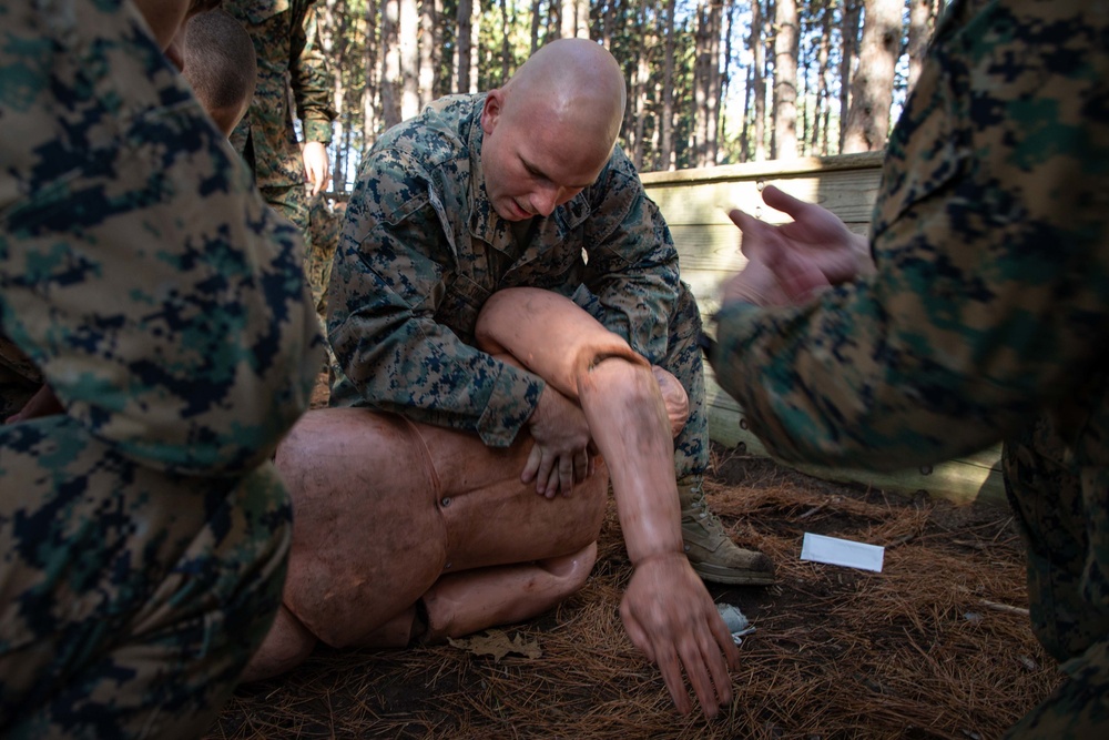 2nd Marine Logistics Group Marines conduct tactical combat casualty care during MEFEX 21.1