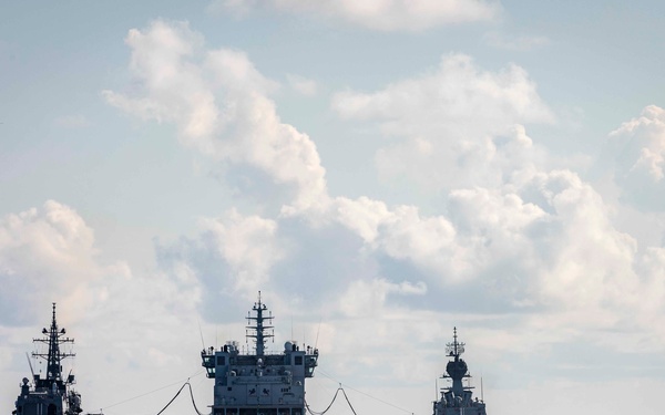 McCain conducts RAS with INS Shakti, HMAS Ballarat during Malabar 2020