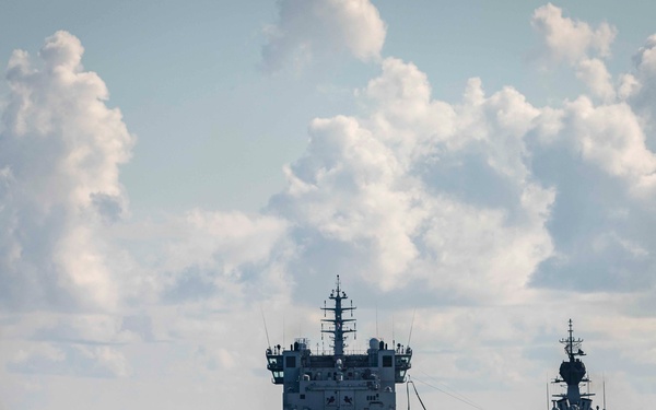 McCain conducts RAS with INS Shakti, HMAS Ballarat during Malabar 2020