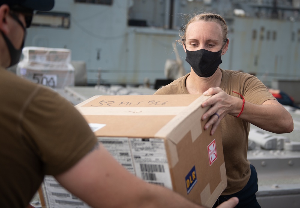 USS Barry Conducts a Replenishment at Sea