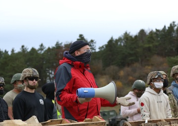 Rioters protest during crowd control training