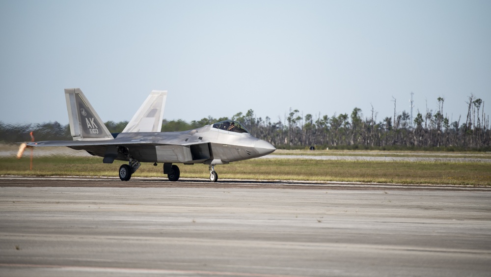 F-22s arrive for Checkered Flag