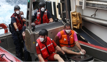 Coast Guard Cutter James rescues three people from sinking vessel off Panama