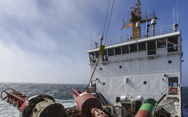 Coast Guard Cutter Elm services buoys along Oregon Coast