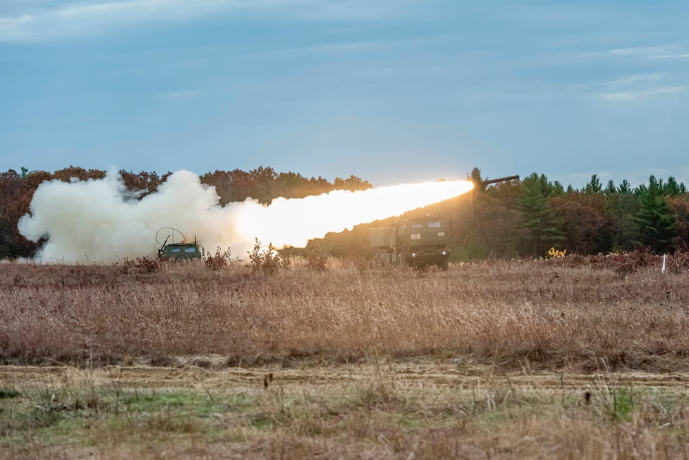 Wisconsin Army National Guard soldiers train with the HIMARS system.