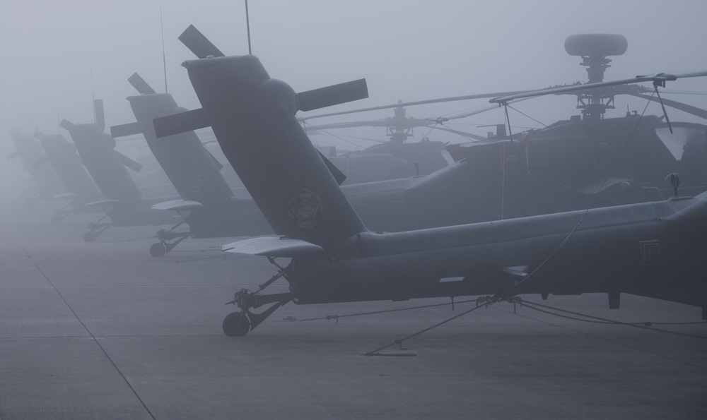 Apaches in fog