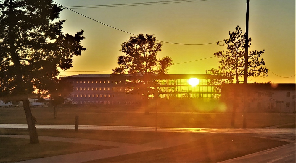 Sun sets on another day of barracks construction