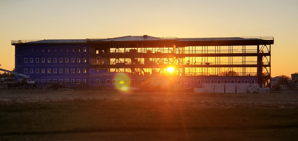 Sun sets on another day of barracks construction