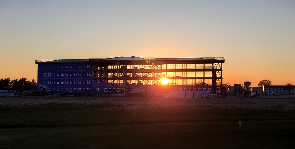 Sun sets on another day of barracks construction