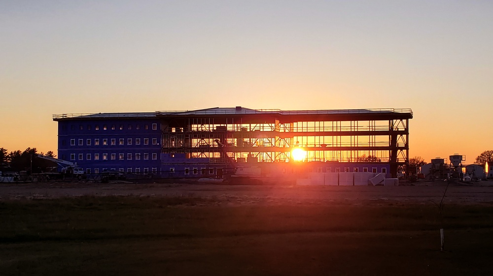 Sun sets on another day of barracks construction