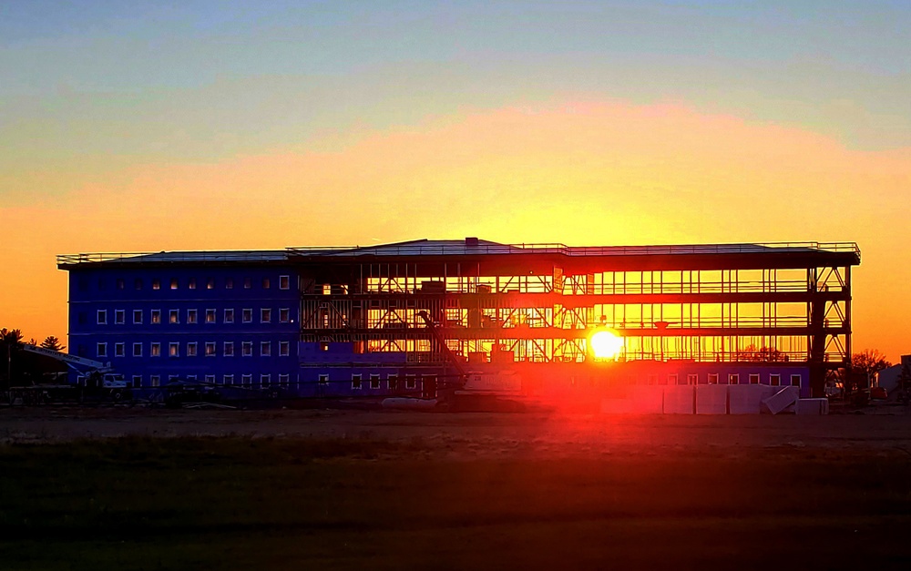 Sun sets on another day of barracks construction