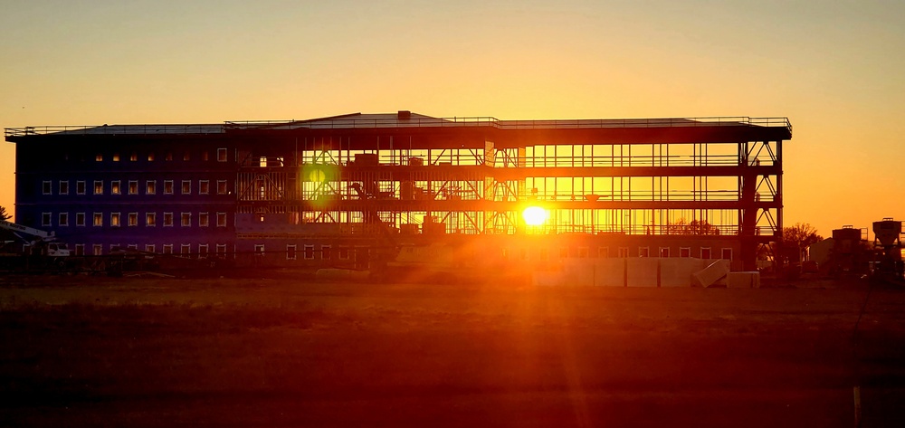 Sun sets on another day of barracks construction