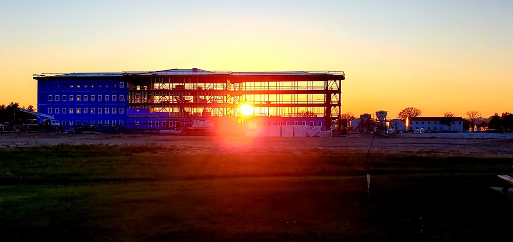 Sun sets on another day of barracks construction