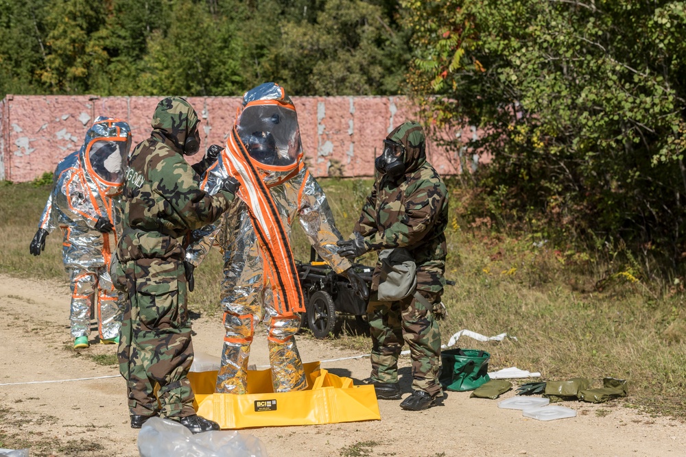 Soldiers from the 455th Chemical Brigade conduct training at Ft. McCoy Wisconsin