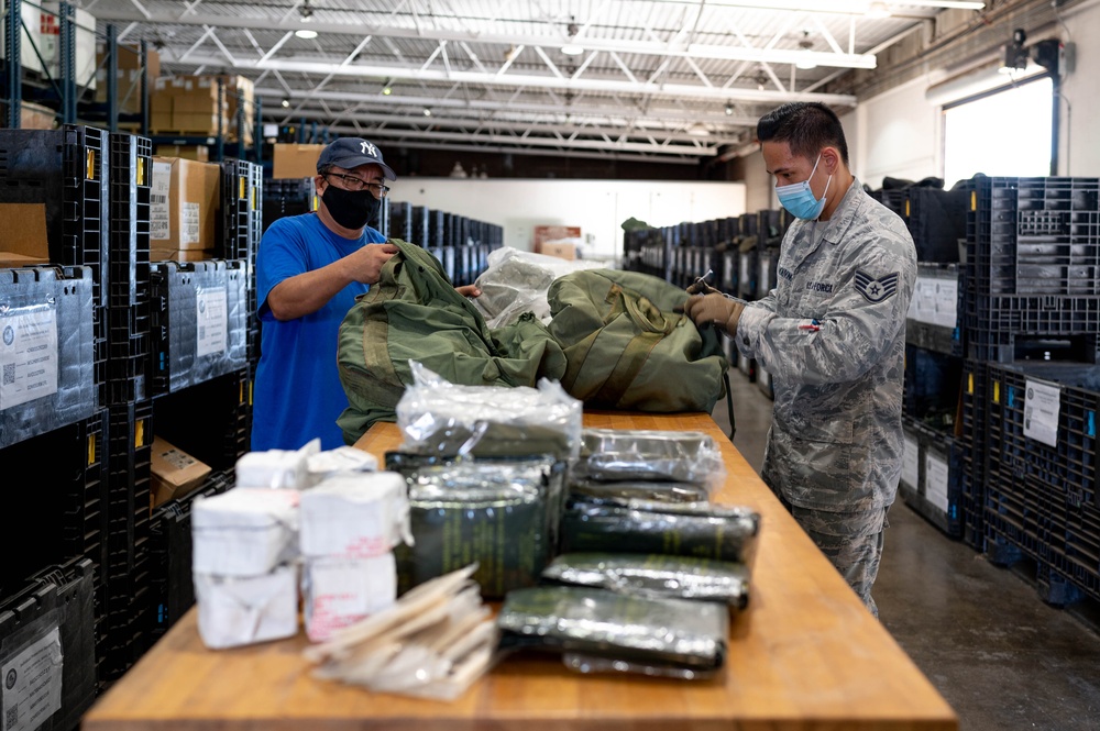 647th Logistics Readiness Squadron prepares Chemical Protective Equipment Bags for Rapid Deployment