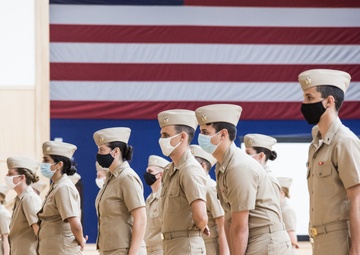 201106-N-TE695-0059 NEWPORT, R.I. (Nov. 6, 2020) Navy Officer Development School (ODS) class conducts a uniform inspection