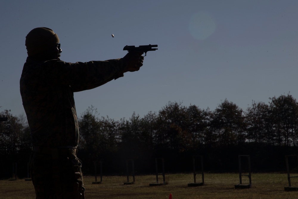 Marines, Sailors conduct pistol qualification during MEFEX 21.1