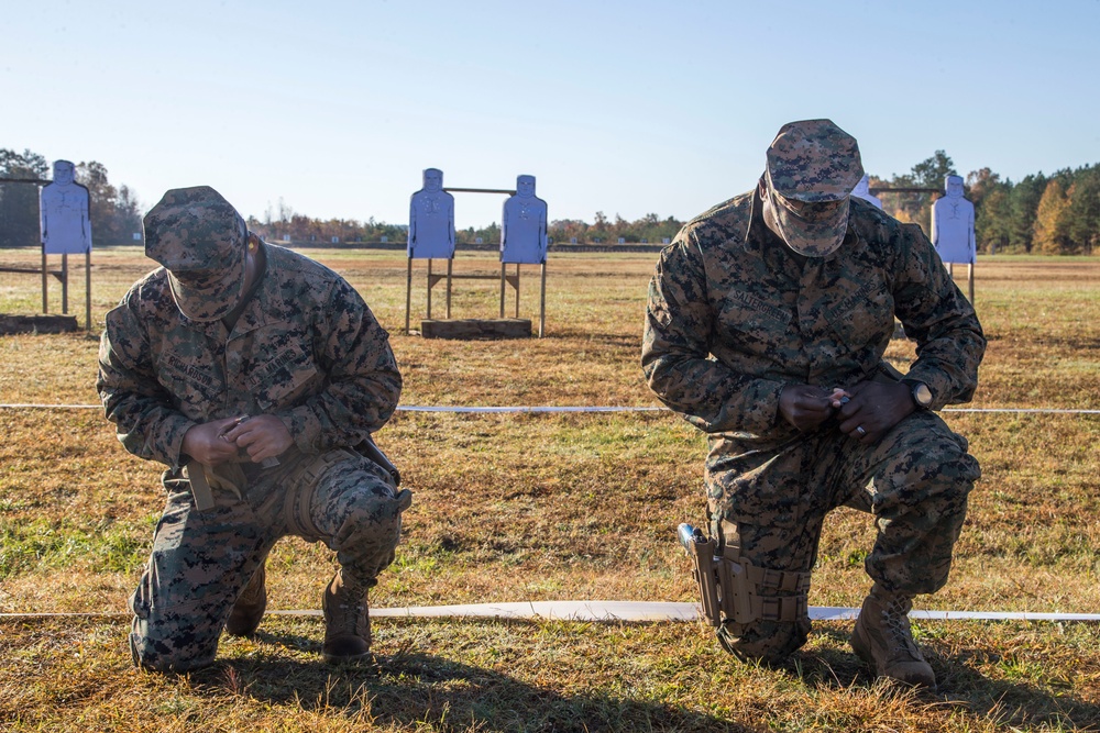 Marines, Sailors conduct pistol qualification during MEFEX 21.1