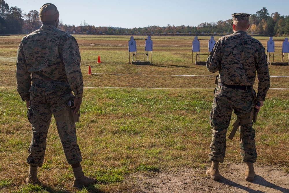 Marines, Sailors conduct pistol qualification during MEFEX 21.1