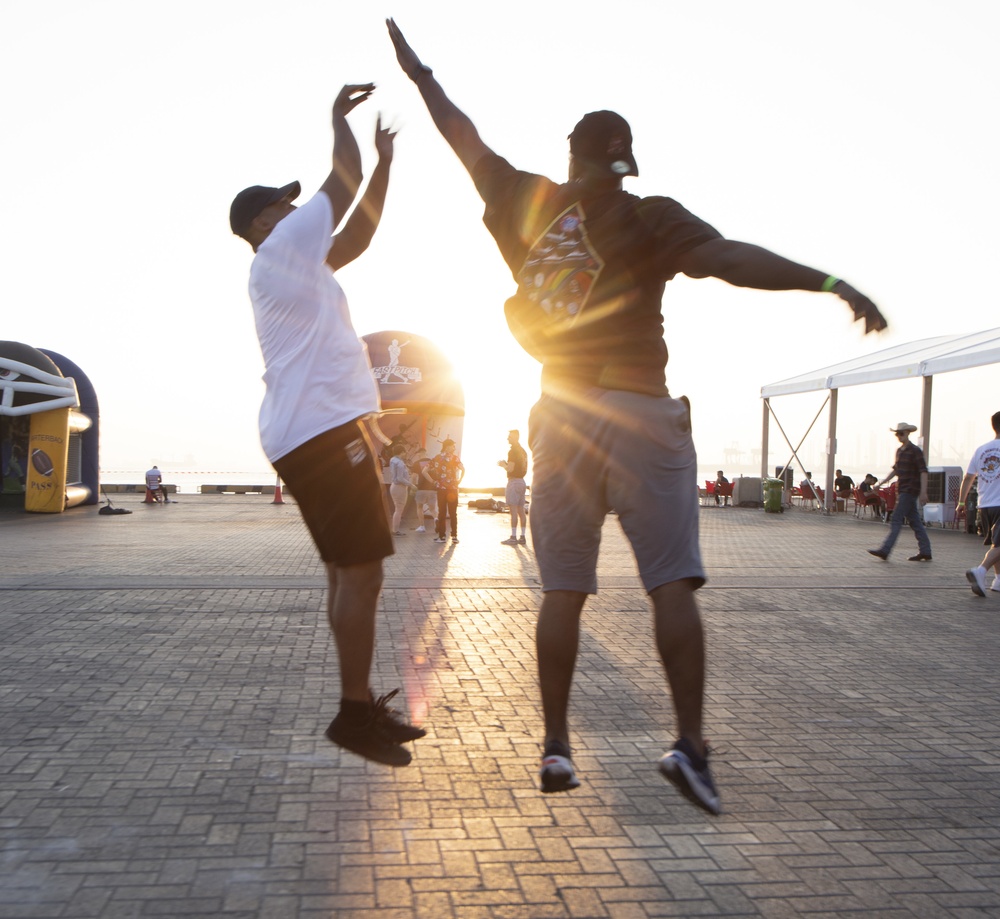 Sailors Play Basketball in Bahrain