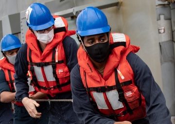 USS Barry Conducts a Replenishment at Sea