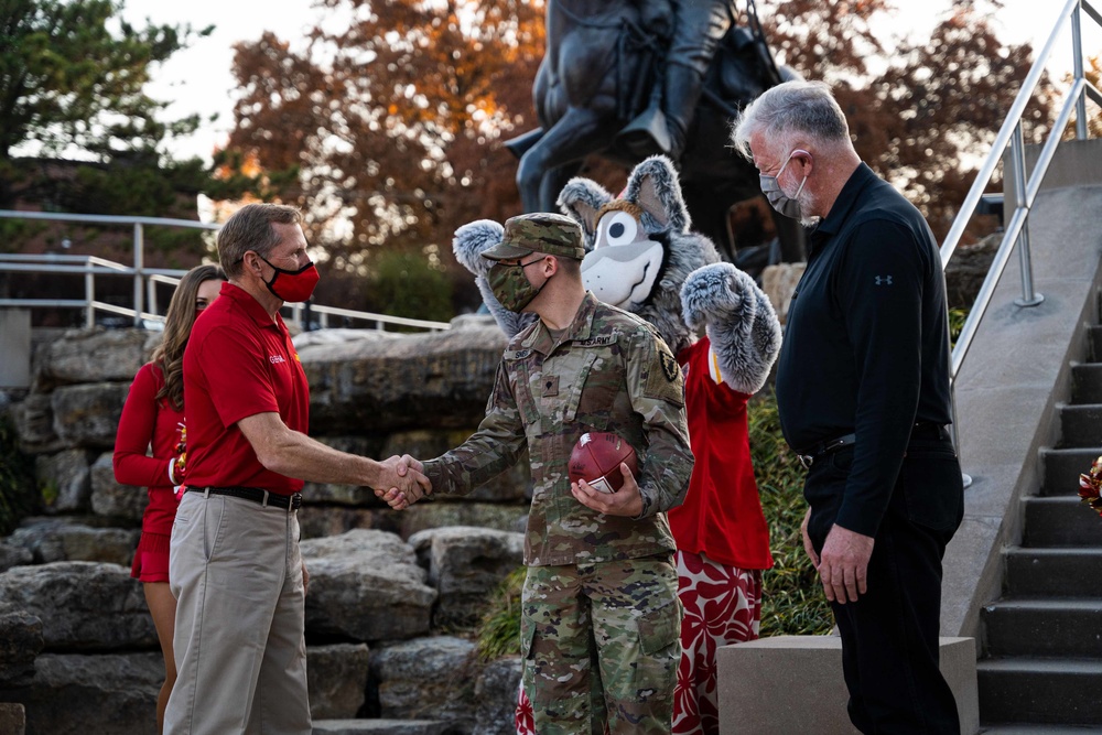 Kansas City Chiefs award football to Soldier of the Year