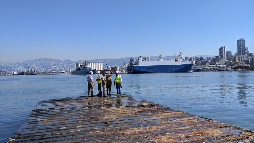 Engineers work site survey at Tripoli Naval Base