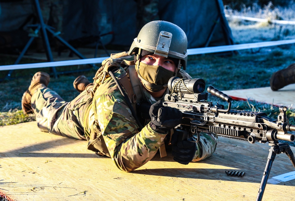 U.S. Army Soldiers conduct weapons training during EIB/ESB