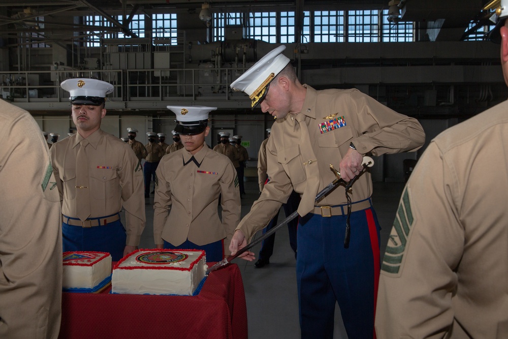 Marine Corps Air Facility 245th Birthday cake cutting ceremony