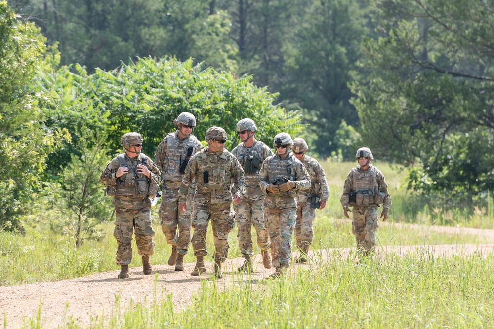 MG Paul Knapp, Wisconsin National Guard Adjutant General, visits the 173rd BEB training at Fort McCoy