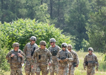 MG Paul Knapp, Wisconsin National Guard Adjutant General, visits the 173rd BEB training at Fort McCoy