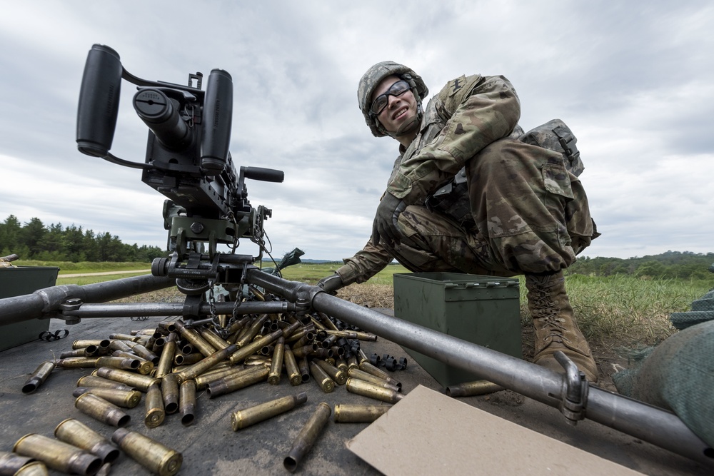 Wisconsin National Guard Troops from Ft. Atkinson's 1-105th Cav, train on  machine gun ranges at Fort McCoy 14 July 2020